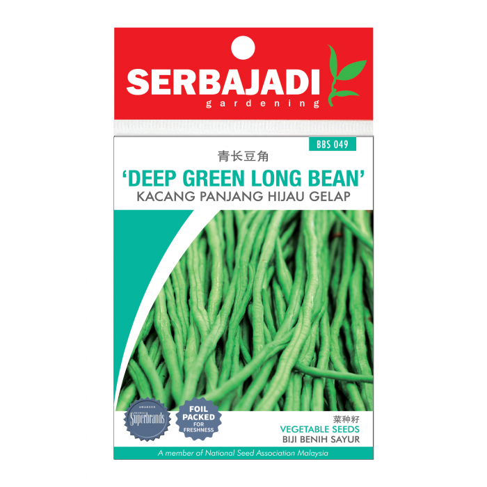 Serbajadi Seeds Deep Green Long Bean - Kacang Panjang Hijau Gelap ( BBS049 ) (+/- 10 Seeds)